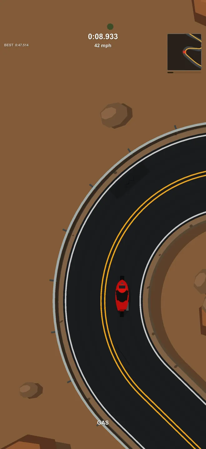 Motorcycle taking a tight right-hand turn in Canyon Rush